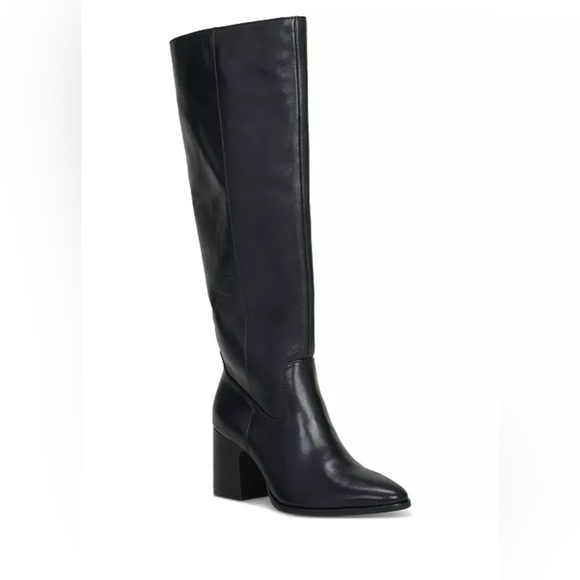 Vince Camuto Evronna Block Heel Boots. New in box, never worn. Black leather. - Picture 1 of 8